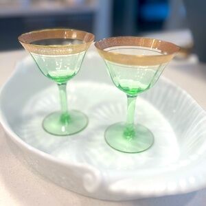 Pair of vintage green glasses with good rim